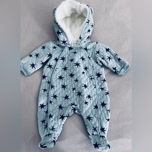 Nordstrom Blue Starry Bunting Baby Snowsuit 3 Months